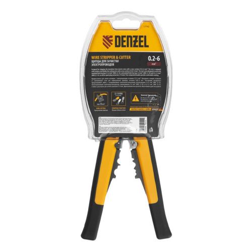 Щипцы для зачистки электропроводов 0,2-6 мм², функция обрезания проводов Denzel-Tehinstrument