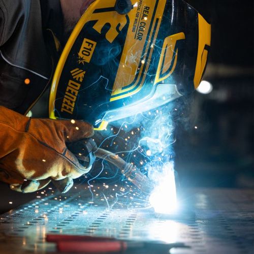 Щиток защитный лицевой (маска сварщика) F10, см. окно 100х96, Real Color, DIN 4-8/9-13 Denzel-Tehinstrument