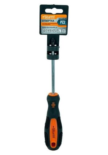 Отвертка крестовая PZ2х100мм, магнитныйный наконечник, CrV  Sturm-Tehinstrument