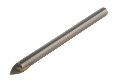 Сверло по стеклу и кафелю, 4мм, круглый хвостовик, 2 грани,  Sturm-Tehinstrument