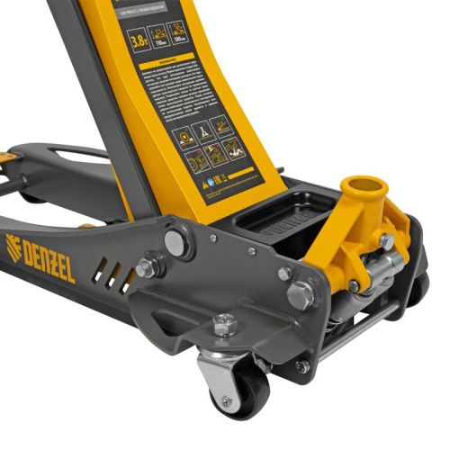 Домкрат гидравлический подкатной, 3,8 т, 110-580 мм, быстрый подъем, низкий подхват, проф. Denzel-Tehinstrument