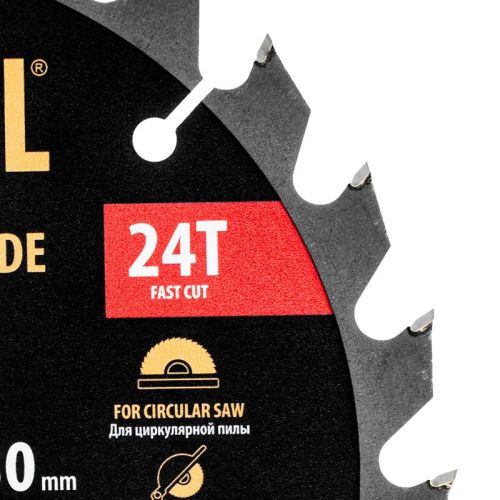 Пильный диск по дереву ф190 х 30 мм, 24 зубьев, тонкий Denzel-Tehinstrument