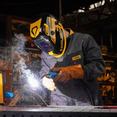 Щиток защитный лицевой (маска сварщика) F10, см. окно 100х96, Real Color, DIN 4-8/9-13 Denzel-Tehinstrument