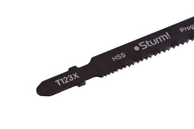Пилки для лобзика по металлу T123X, 2 шт, 100х75мм, шаг зуба 1,2-2,6мм, ПРОГРЕССОР, HСS,  Sturm-Tehinstrument