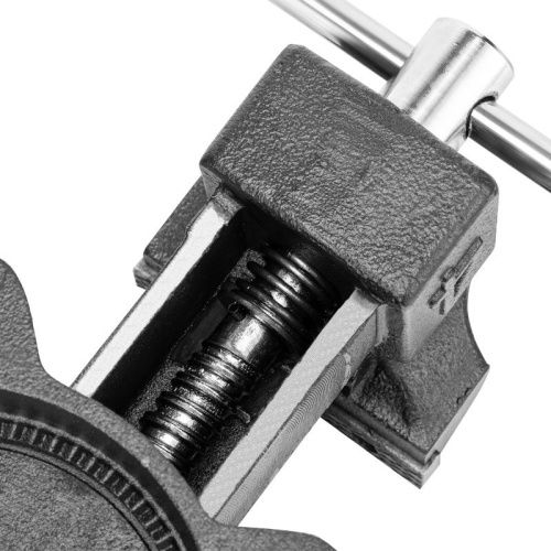 Тиски слесарные BVH-100, 100 мм, поворотные, стальная направляющая, с наковальней //Denzel-Tehinstrument