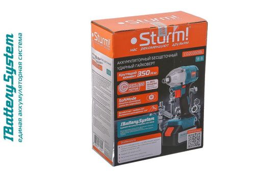 Аккумуляторный гайковерт  Sturm CD20350BL 1BatterySystem-Tehinstrument