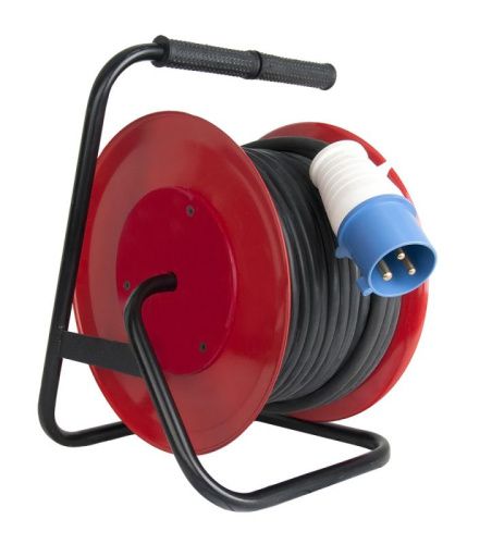 Удлинитель силовой QUATTRO ELEMENTI УПС32-220 - 30 м, провод КГ 3х4,0 мм2, 1 сил. роз. 32А 220В, катушка металл-Tehinstrument