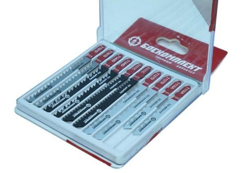 Набор пилок для лобзика универсальный, 10 шт, T101D,T144D,T127D,T111C,T118A, HCS, БОЕКОМПЛЕКТ-Tehinstrument