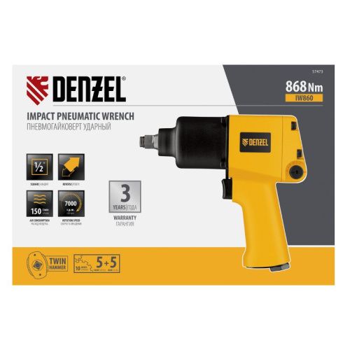 Ударный пневмогайковерт Denzel IW860+набор головок-Tehinstrument