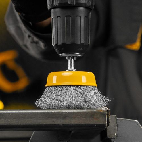 Щетка для дрели, 75 мм, Чашка, со шпилькой, нержавеющая витая проволока Denzel-Tehinstrument