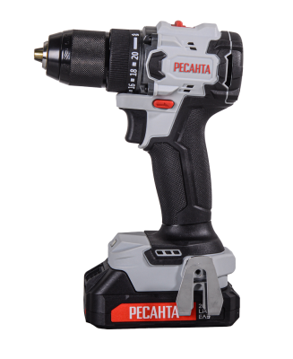Дрель-шуруповерт аккумуляторная Ресанта ДА-20-2ЛК-БП (бесщеточный двигатель)-Tehinstrument