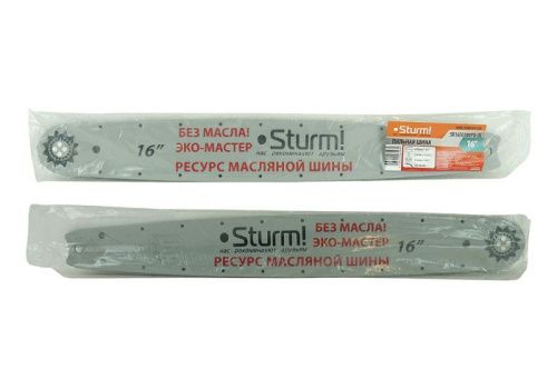 Пильная шина 16"  Sturm Паз 1,3мм, 3/8", 59зв, хвостовик PO БЕЗМАСЛЯНАЯ-Tehinstrument