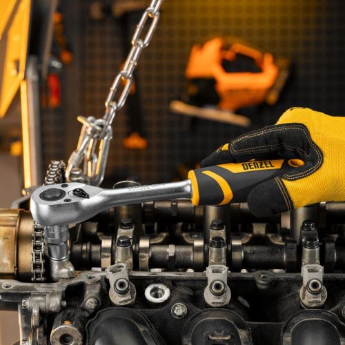 Ключ-трещотка 1/2", 90 зубьев, с быстрым сбросом, CrV Denzel-Tehinstrument