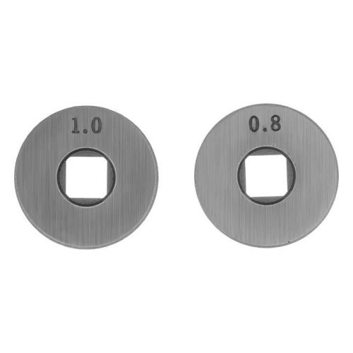 Подающий ролик, U профиль зубчатый под флюсовую проволоку 0,8-1мм посадка квадрат, 2 шт Denzel-Tehinstrument