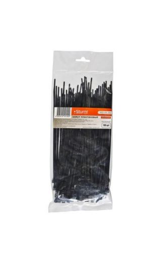 Хомуты пластмассовые черные, 200 х 3, 6 мм, 100 шт/уп  Sturm-Tehinstrument