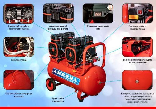 Компрессор PASSAT-50 BLACK 4G безмасляный, Aurora-Tehinstrument