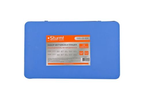 Набор метчиков и плашек для нарезания резьбы, 24 предмета, пластиковый кейс, CrV  Sturm-Tehinstrument