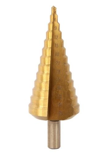 Сверло ступенчатое по металлу 4-39мм шаг 3мм HSS+TIN прямое  Sturm-Tehinstrument