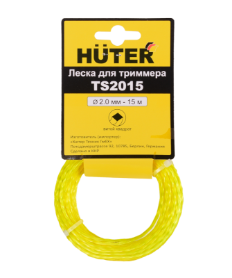 Леска Huter TS2015 для триммера, 2 мм, витой квадрат-Tehinstrument