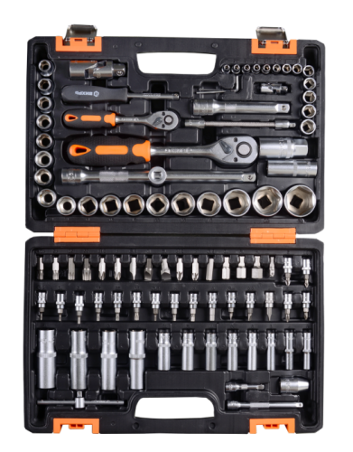 Набор инструментов, 1/2" , 1/4" , CrV, пластиковый кейс 94 предмета Вихрь-Tehinstrument
