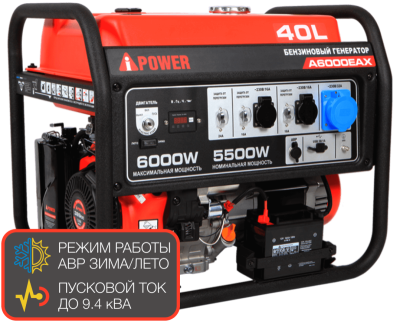 Портативный бензиновый генератор A-iPower A6000EAX-Tehinstrument