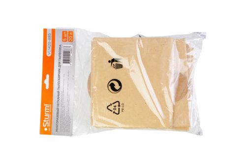 Бумажные мешки для пылесосов 20л  Sturm, 5шт/уп-Tehinstrument