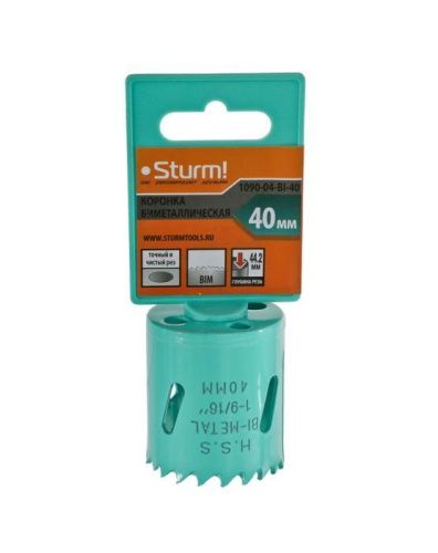 Коронка биметаллическая, 40 мм, 5/8",  Sturm-Tehinstrument