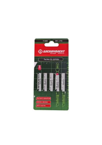 Пилки для лобзика по дереву T144D, 5 шт, 100х74мм, шаг зуба 4мм, быстрый прямой рез, HCS, БОЕКОМПЛЕКТ-Tehinstrument