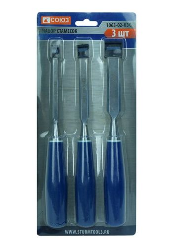 Набор стамесок, 6, 12, 18 мм, 3 шт/уп СОЮЗ-Tehinstrument