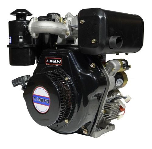 Двигатель Lifan Diesel 186FD, шлицевой вал, катушка 6 Ампер-Tehinstrument