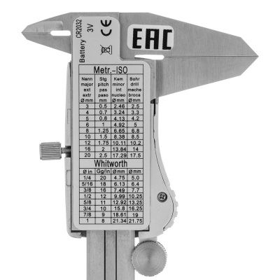 Штангенциркуль, 150 мм, электронный, большой дисплей, с глубиномером Denzel-Tehinstrument