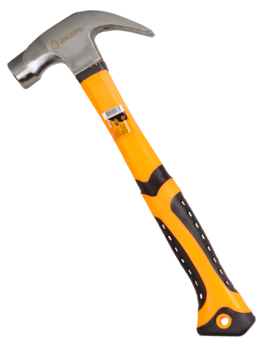 Молоток-гвоздодёр, 450гр., фиберглассовая двухкомпонентная ручка, с магнитом, Вихрь-Tehinstrument