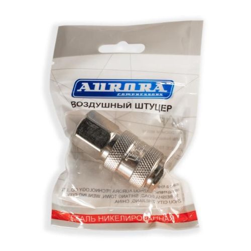 Штуцер мама с внутренней резьбой 1/4F, никелированная сталь, уп. 1шт, Aurora-Tehinstrument