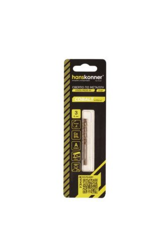 Сверло по металлу COBALT 3,0х61мм Hanskonner-Tehinstrument