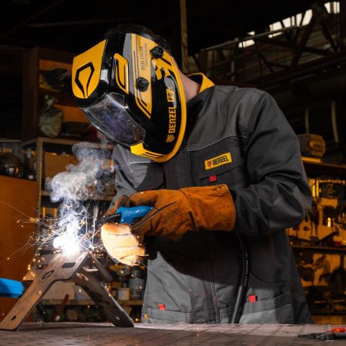 Щиток защитный лицевой (маска сварщика) F9, см. окно 100x60, Real Color, DIN 4-8/9-13// Denzel-Tehinstrument