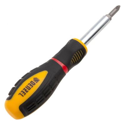 Отвертка комбинированная, SL3/16"-PH1, SL1/4"-PH2, 3-х компонентная рукоятка Denzel-Tehinstrument