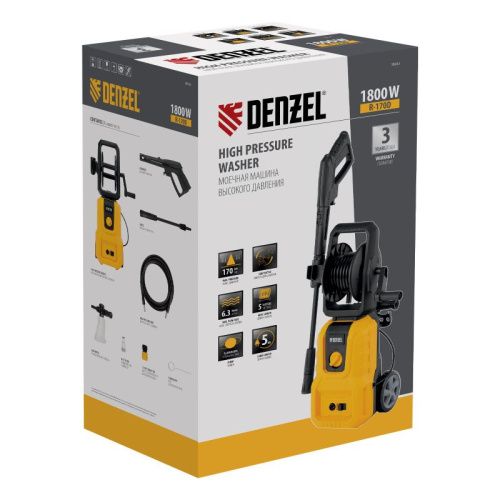 Моечная машина высокого давления R-170D, 1800 Вт, 170 бар, 380 л/ч, с барабаном// Denzel-Tehinstrument