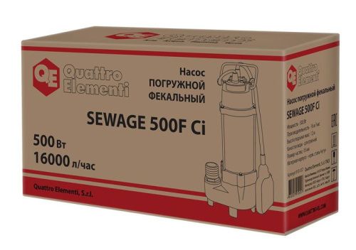 Фекальный насос QUATTRO ELEMENTI Sewage  500F Ci-Tehinstrument