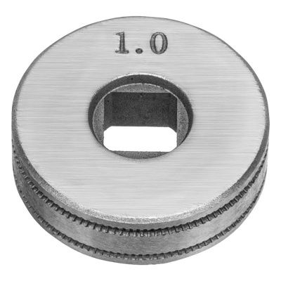 Подающий ролик, U профиль зубчатый под флюсовую проволоку 0,8-1мм посадка квадрат, 2 шт Denzel-Tehinstrument