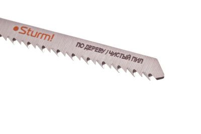Пилки для лобзика по дереву T101BR, 5 шт, 100х75мм, шаг зуба 2,5мм, обратный зуб, HCS,  Sturm-Tehinstrument
