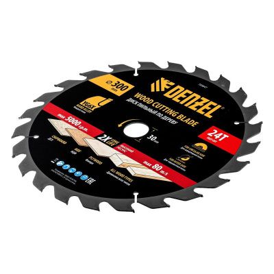 Пильный диск по дереву ф300 х 30 мм, 24 зубьев Denzel-Tehinstrument