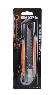 Нож с выдвижным лезвием 25 мм, металлический корпус, автоматический фиксатор, Вихрь-Tehinstrument