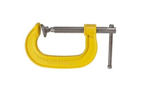 Струбцина G-образная, 75 мм / 3", чугун, оксидированный винт, hanskonner-Tehinstrument