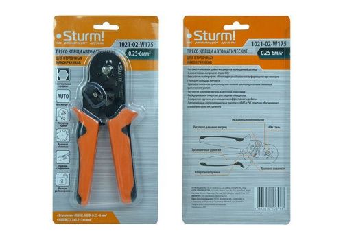 Пресс-клещи для втулочных наконечников 0.25-6 мм2, гексагоный профиль,  Sturm-Tehinstrument