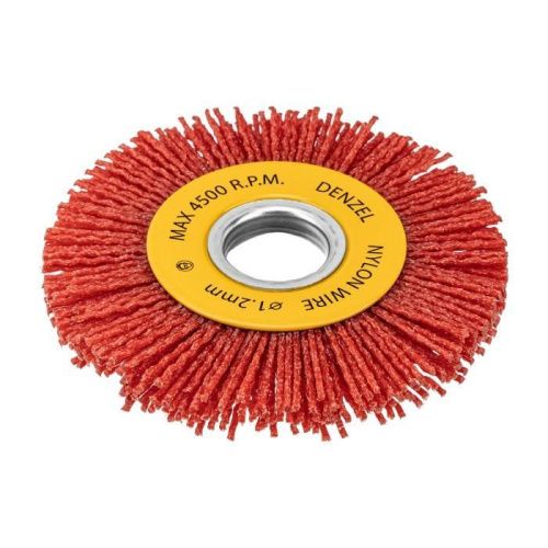 Щетка для УШМ, 100 мм, Плоская, нейлоновая щетина, посадка 22,2 мм Denzel-Tehinstrument