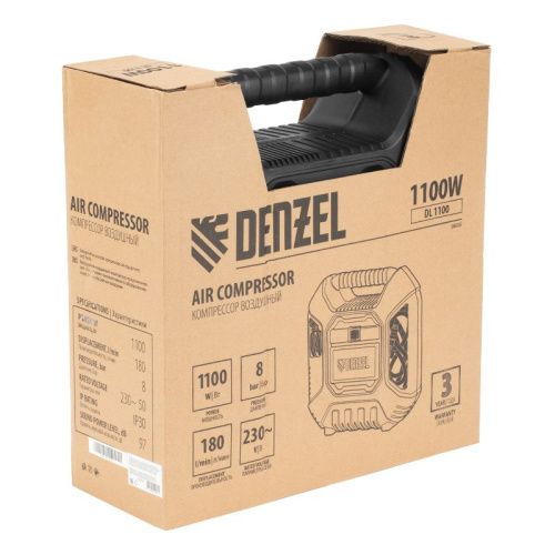 Компрессор воздушный DENZEL DL1100, с набором аксессуаров-Tehinstrument
