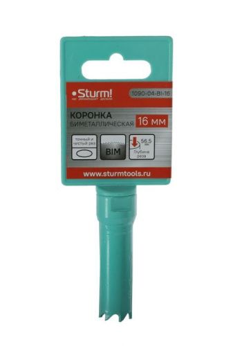 Коронка биметаллическая, 16 мм, 1/2",  Sturm-Tehinstrument