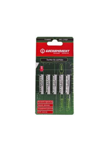 Пилки для лобзика по дереву T144DP, 5 шт, 100х74мм, шаг зуба 4мм, быстрый прямой рез, HCS, БОЕКОМПЛЕКТ-Tehinstrument