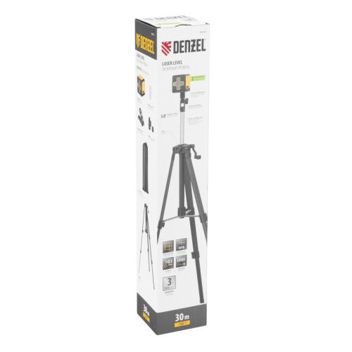 Лазерный уровень DQB-T, 30 м, зеленый луч, батарейки, штатив Denzel-Tehinstrument