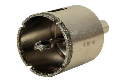 Коронка алмазная по керамограниту 40 х 70 мм,3гр. Хв., с центрир. Cверл.  Sturm-Tehinstrument